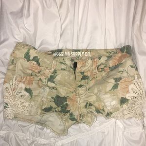 Floral denim shorts